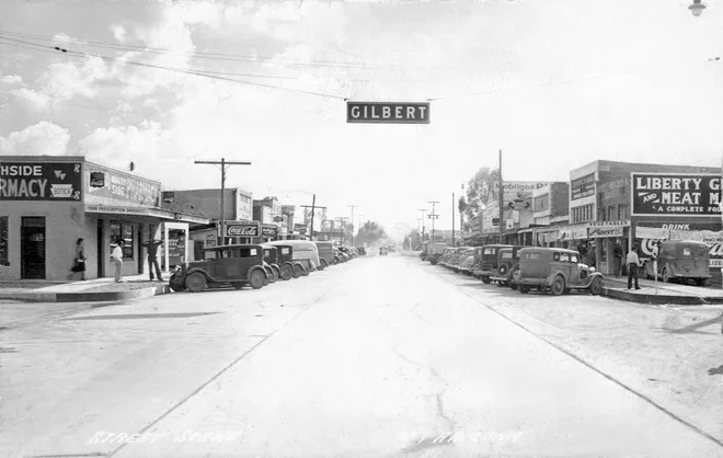 Gilbert's main street in the 1930s
