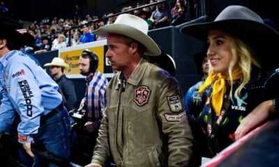 Fallon behind the chutes. Photo courtesy of Bull Stock Media & Josh Homer