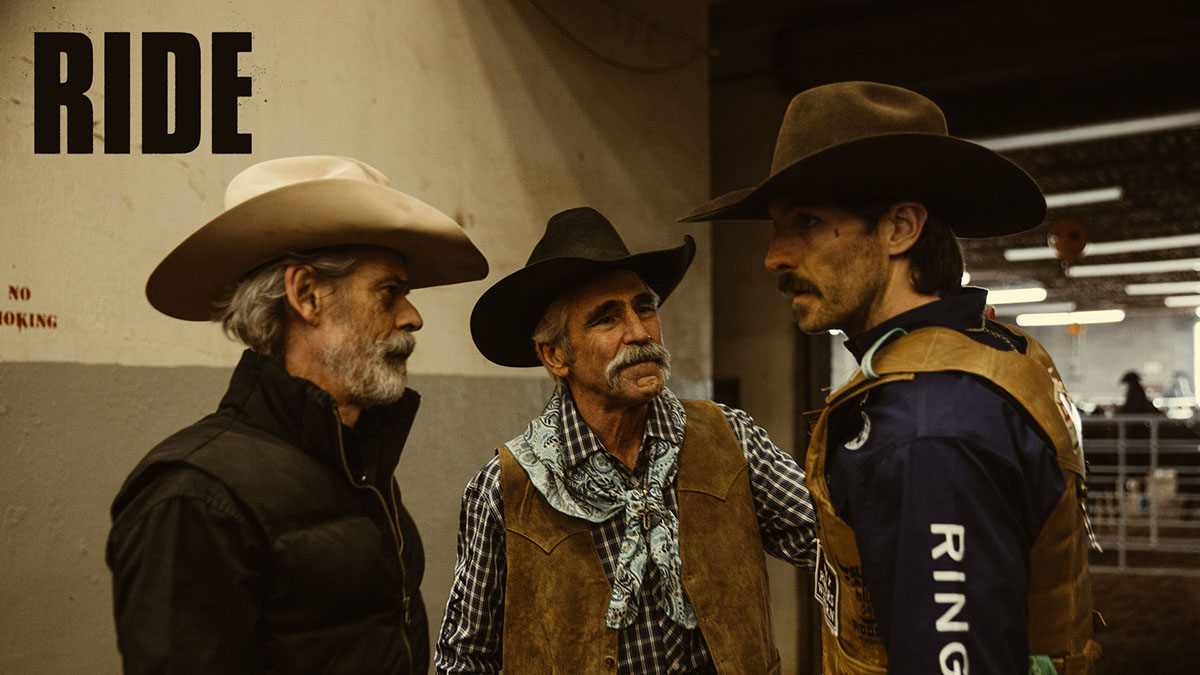 The stars of the film RIDE 2024: C. Thomas Howel (left), Forrie J. Smith (middle) and Jake Allyn (right)