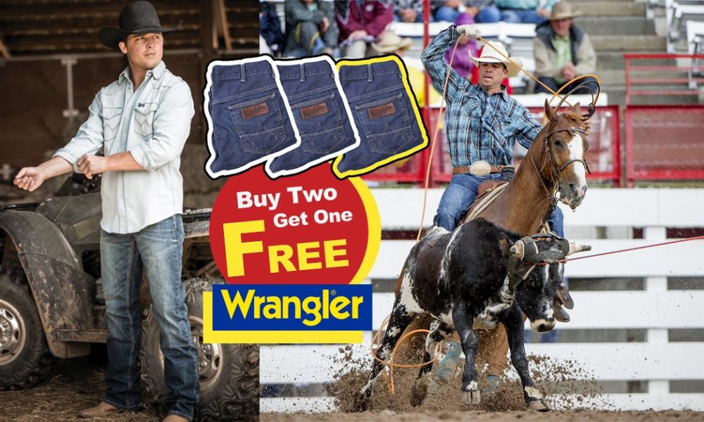 Wrangler Buy 2 Get One FREE at Boot Barn for Cheyenne Frontier Days!