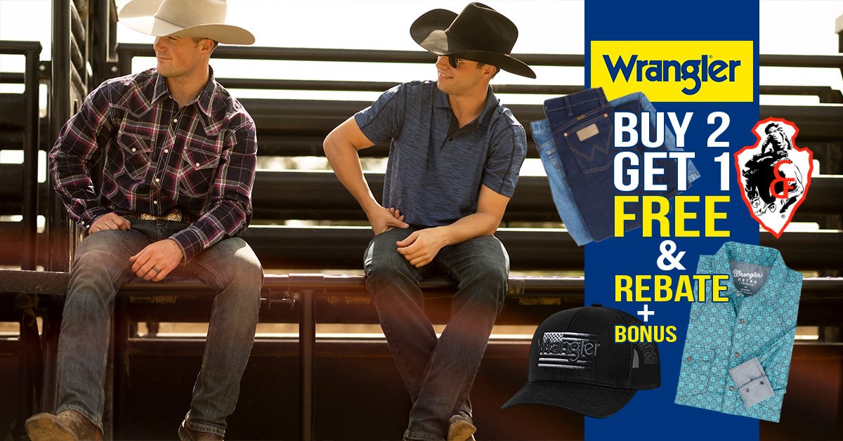 Wrangler Jeans Buy 2 Get 1 FREE & $10 Shirt Rebate For Cheyenne Frontier Days Rodeo!