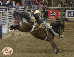 Taos Muncy gets a score of 85 landing in 2nd place for the Saddle Bronc Riding event at Scottsdale's Champions Challenge