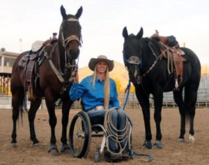 Amberley Snyder who is paralyzed from the waste down but still competed in the NIRA in barrel racing and breakaway roping