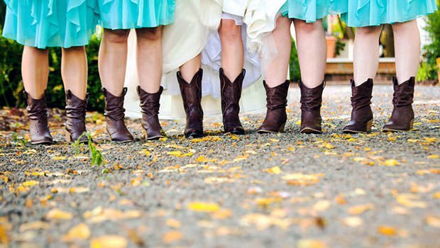 Country-Western-Wedding--Bridesmaid-Dresses,-Cowgirl-Boots-and-Handmade-Jewelry-CLN-(FI)