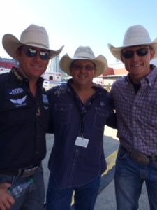 Trevor Brazile & Tuf Cooper with Patrick OD O'Donnell at the 2014 Calgary Stampede