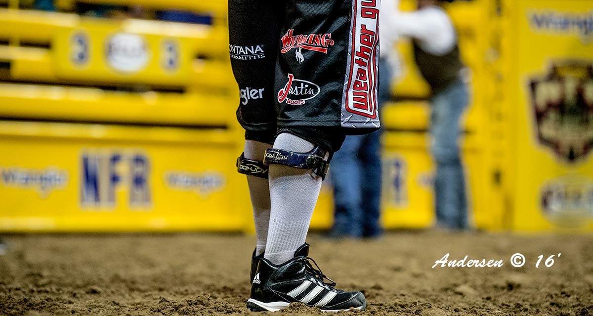 Bull Fighter Dusty Tuckness during Round 7 of the 2016 WNFR