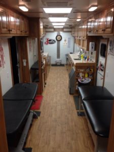 Inside Justin Boots Sportsmedicine Trailer