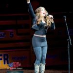 Bonnie Bishop singing the National Anthem during the 7th performance of the 2014 Wrangler NFR