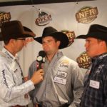 Reed Flake interviewing Paul Eaves and Dustin Bird at the Wrangler NFR 2014