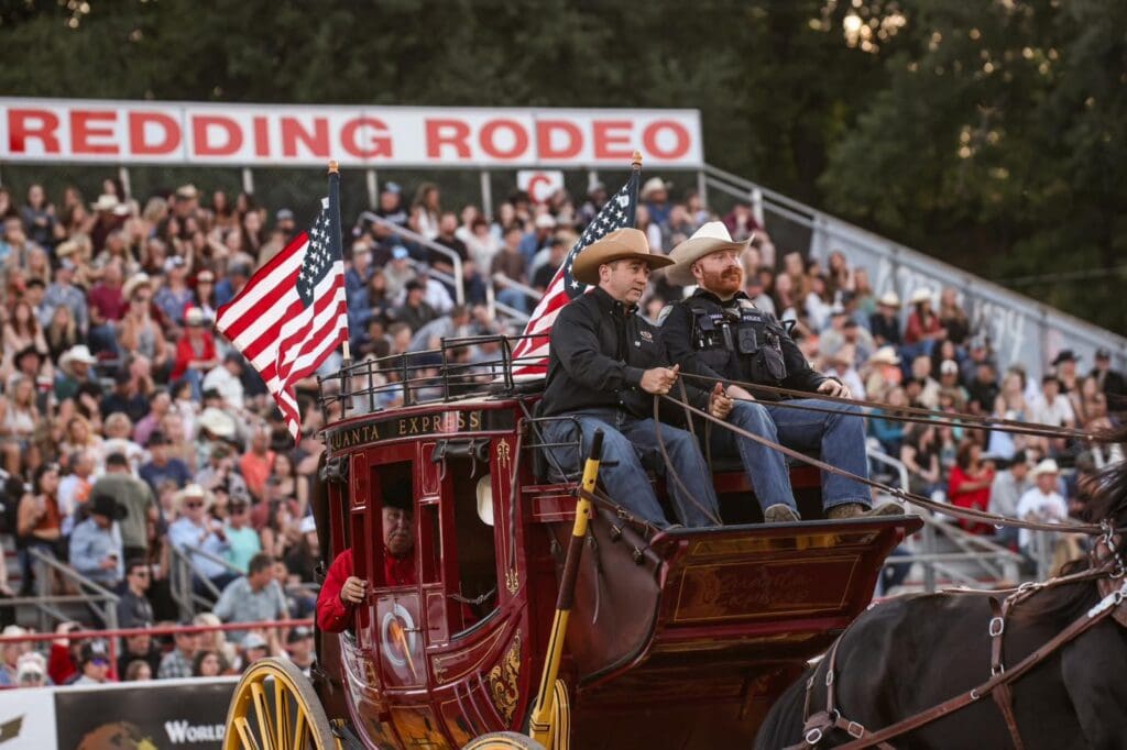 Stagecoach driver at Redding Rodeo