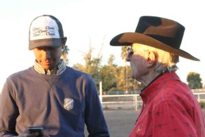 Tex Earnhardt with team roping prodigy Lucinei Nunes Nogueira Jr.
