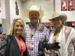 Britt Pearson and Heather Morrison with Ric Anderson in the WNFR 2015 Press Room.