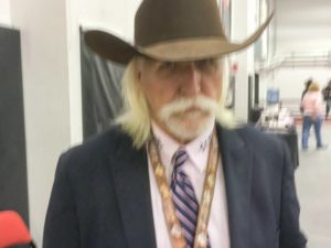 Cotton Yancey, film actor and musician, in the WNFR 2015 Press Room