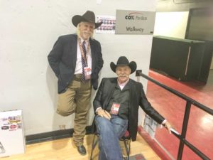 Cotton Yancey and Doug Mathis, rodeo announcer and radio personality.