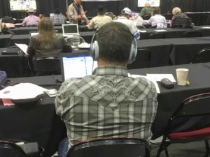 Todd Dewey locked in the WNFR 2015 Media Room