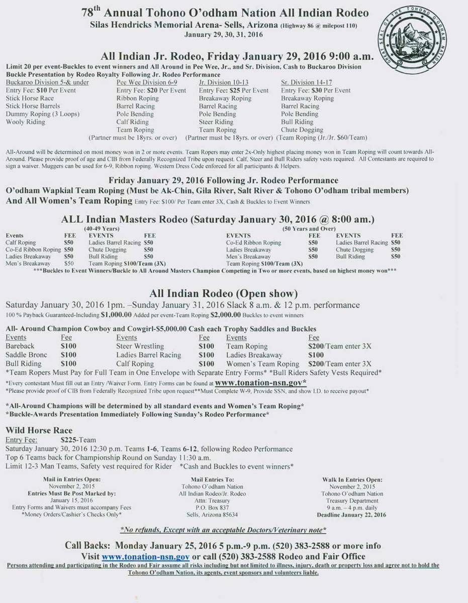 2016 Annual Rodeo Events Flyer