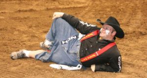 rodeo clown entertaining