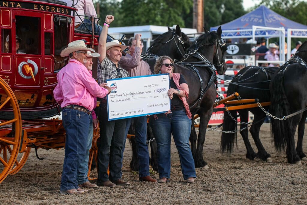 Redding Rodeo Association awarding a check