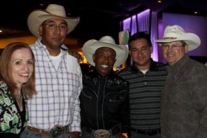 Councilman, Gabriel Lopez, World Champion and Hall of Fame Bull Rider, Charlie Sampson, Chairman, Robert Miguel and CLN's Patrick OD O'Donnell at Harrah's Ak-Chin Casino at Ak-Chin Circle