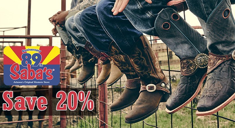 SAVE 20%ENTIRE INVENTORY OF MEN’S & WOMEN’S WESTERN & WORK BOOTS