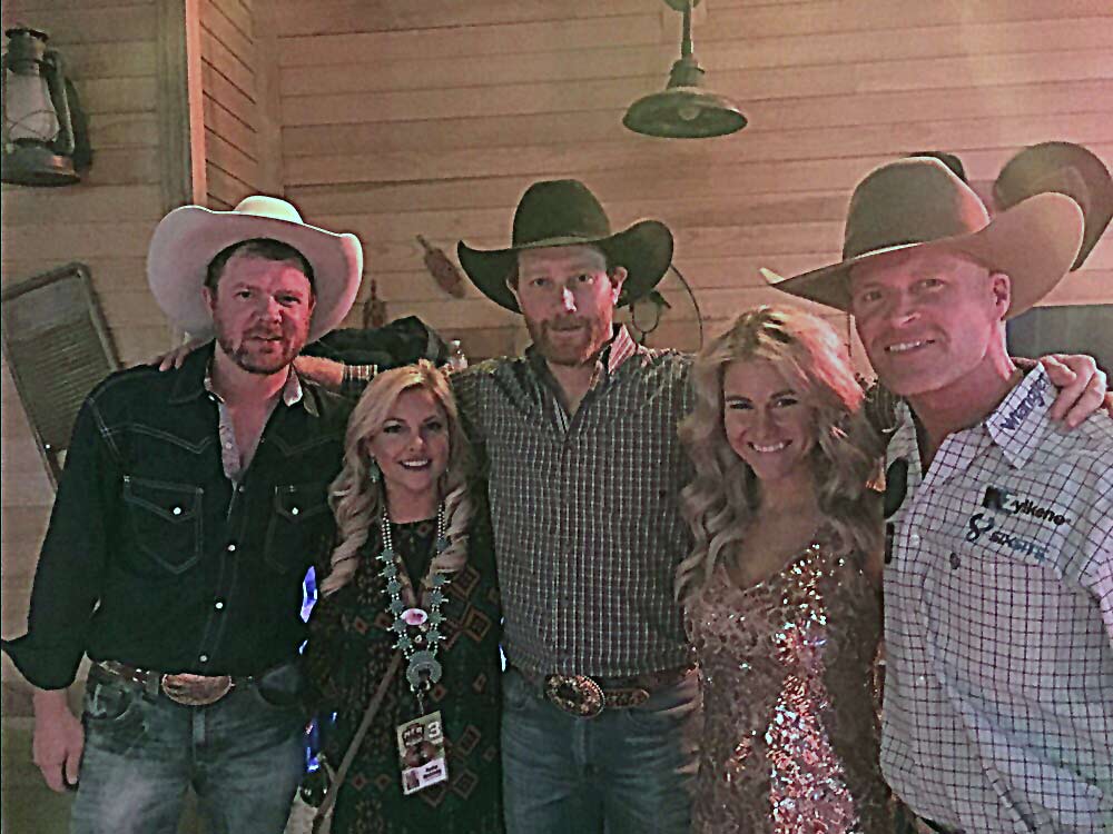 Wyatt Springsteen, Heather Blankenship, Chancey Williams, Brooke Latka and Brian Doty on stage at Gilley's in Las Vegas