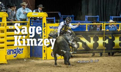 Sage Kimzey, 3X WNFR Qualifier and 2X World Champion Bull Rider at the 2016 Wrangler NFR in Las Vegas