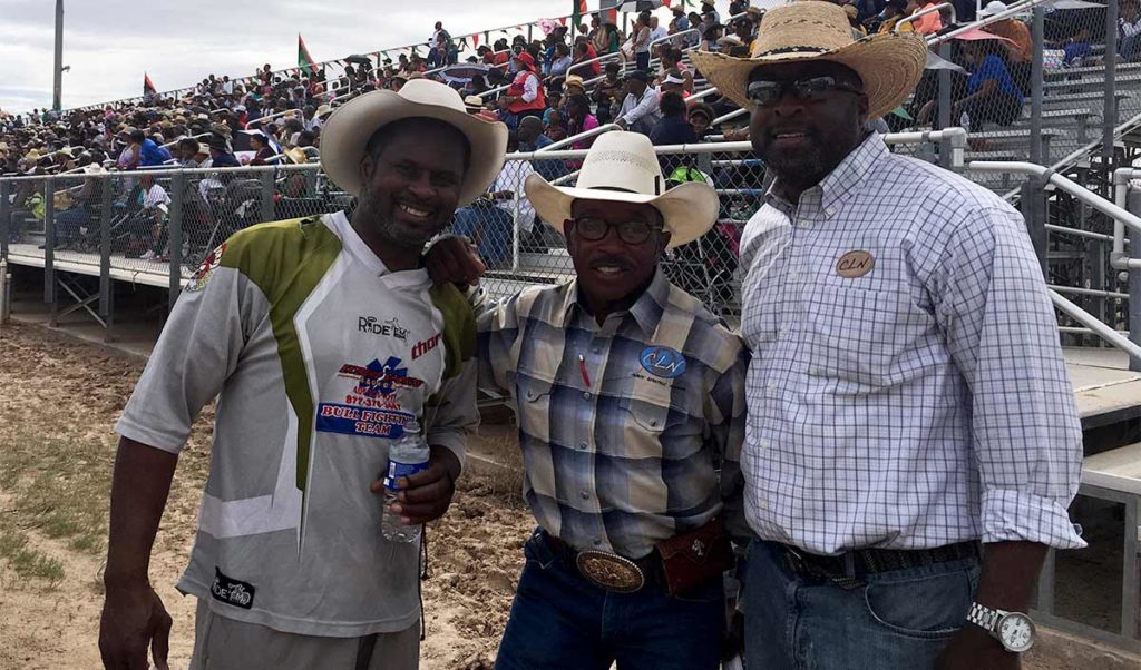 Arizona All-Black Rodeo Bull Fighter, Charlie Sampson and Dan Bates