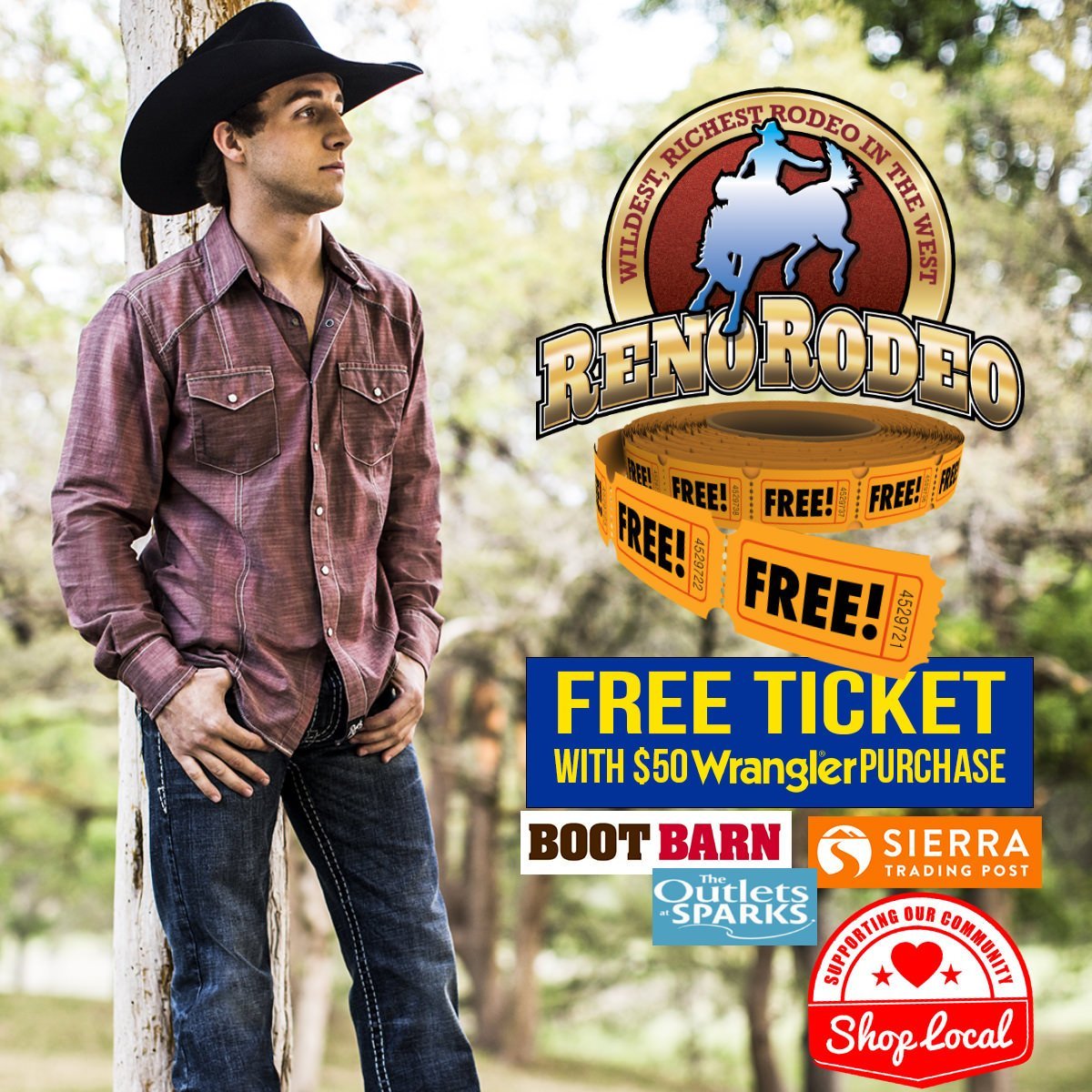 FREE Reno Rodeo Tickets 2017 When You Buy Wrangler Jeans From Local Retailers!