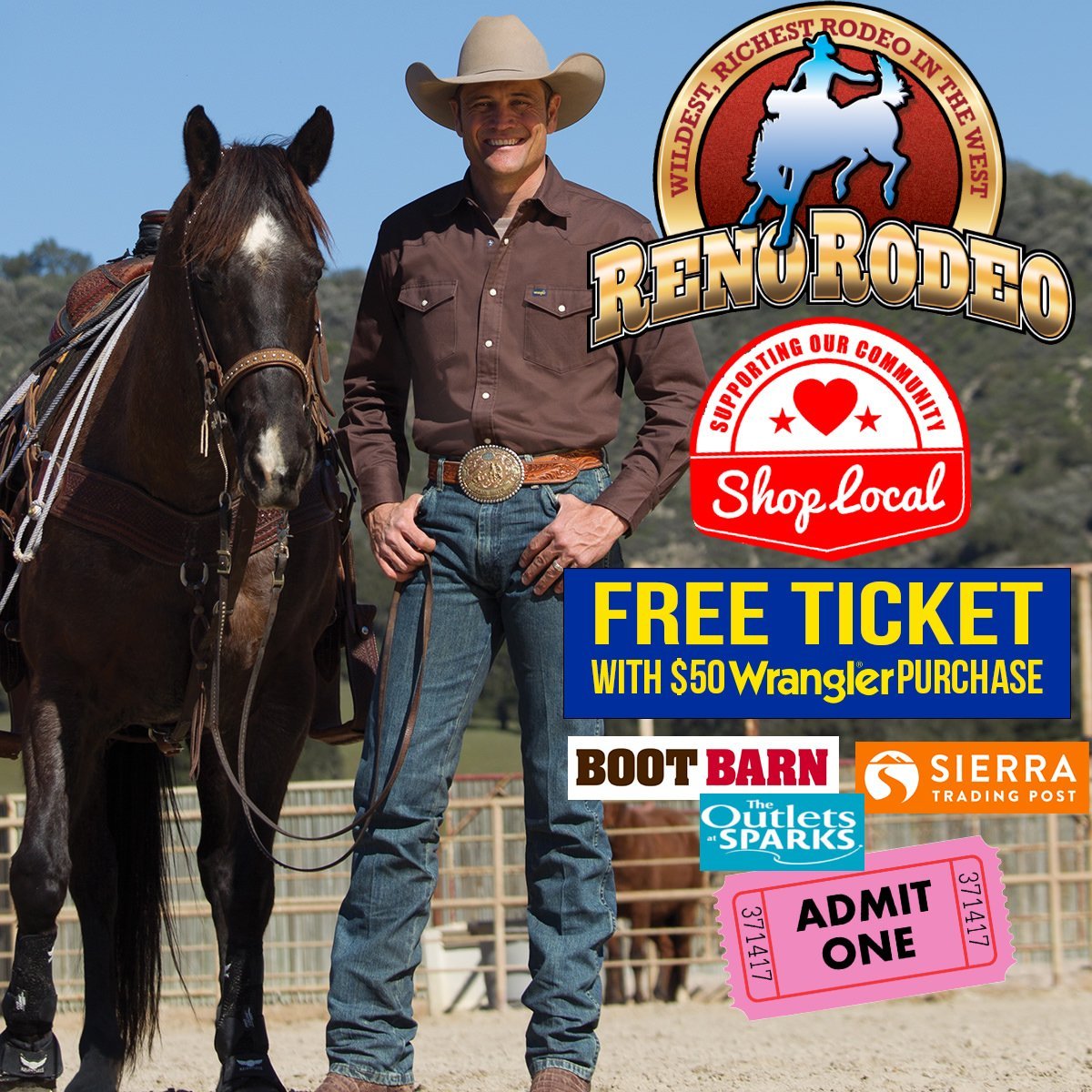 FREE Reno Rodeo Tickets 2017 When You Buy Wrangler Jeans From Local Retailers!