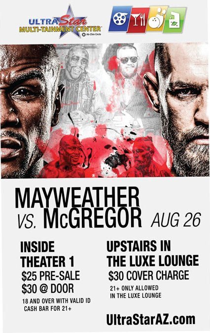 Two Unique Spots to Watch the Mayweather-McGregor fight at UltraStar Multi-tainment Center at Ak-Chin Circle