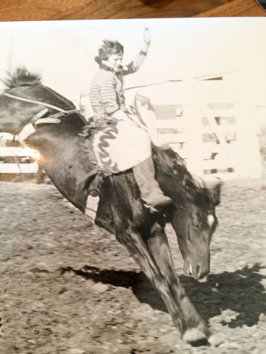 Chad Berger riding a bareback horse