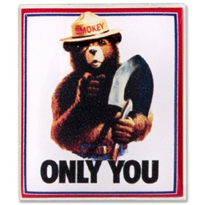 Smokey Bear still campaigns for fire safety.