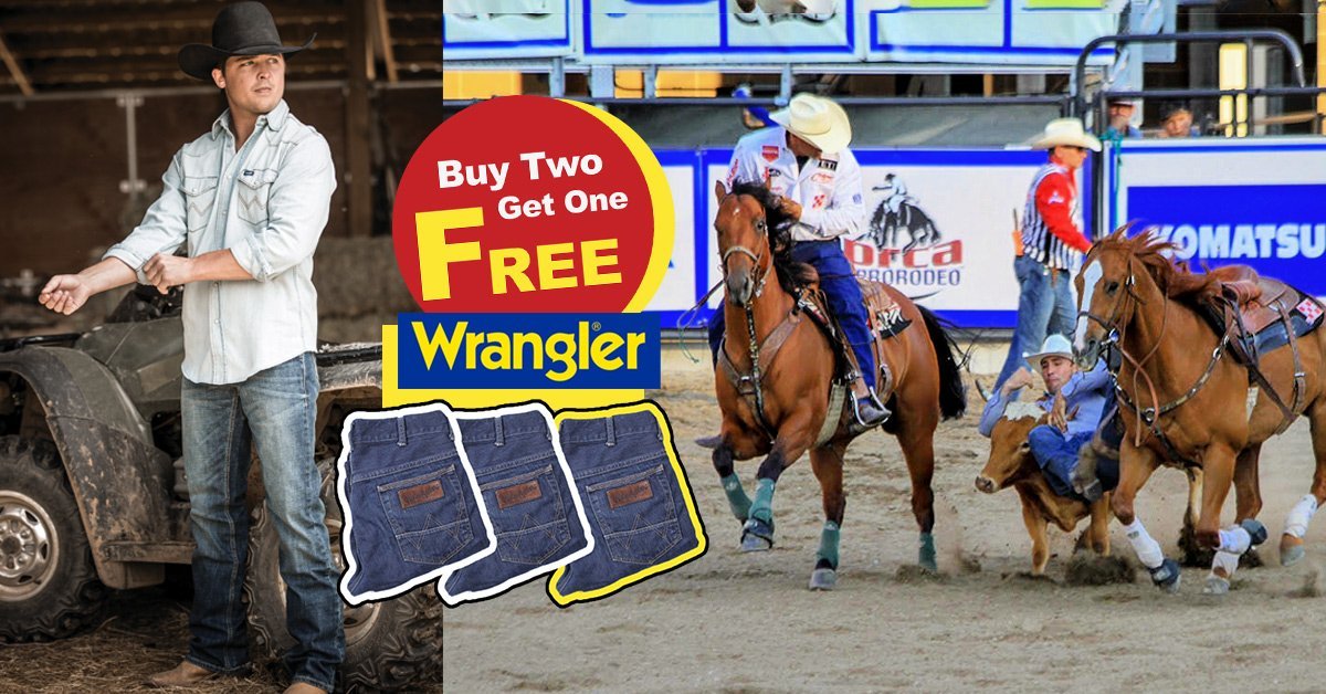 Wrangler Buy 2 Get One FREE & $10 Wrangler Shirt Rebate To Welcome Rodeo To Salt Lake!
