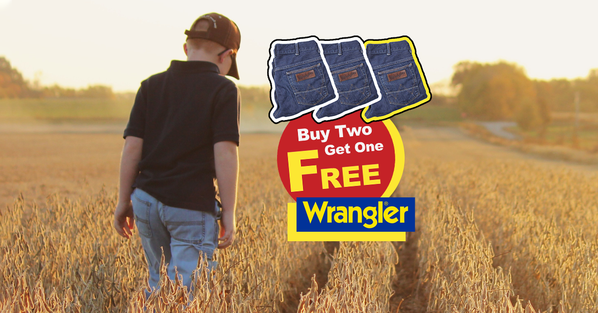 Wrangler Buy 2 Get One FREE & $10 Wrangler Shirt Rebate Welcoming America’s Farmers!
