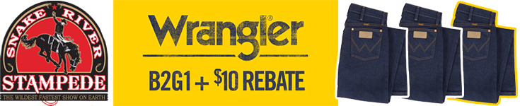 Wrangler Jeans Buy 2 Get 1 FREE & $10 Shirt Rebate For Snake River Stampede!