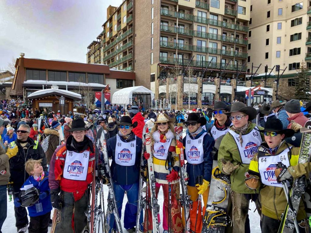 Rodeo Athletes and Rodeo Queen Contestants at the Annual Bud Light Cowboy Downhill in Steamboat Springs