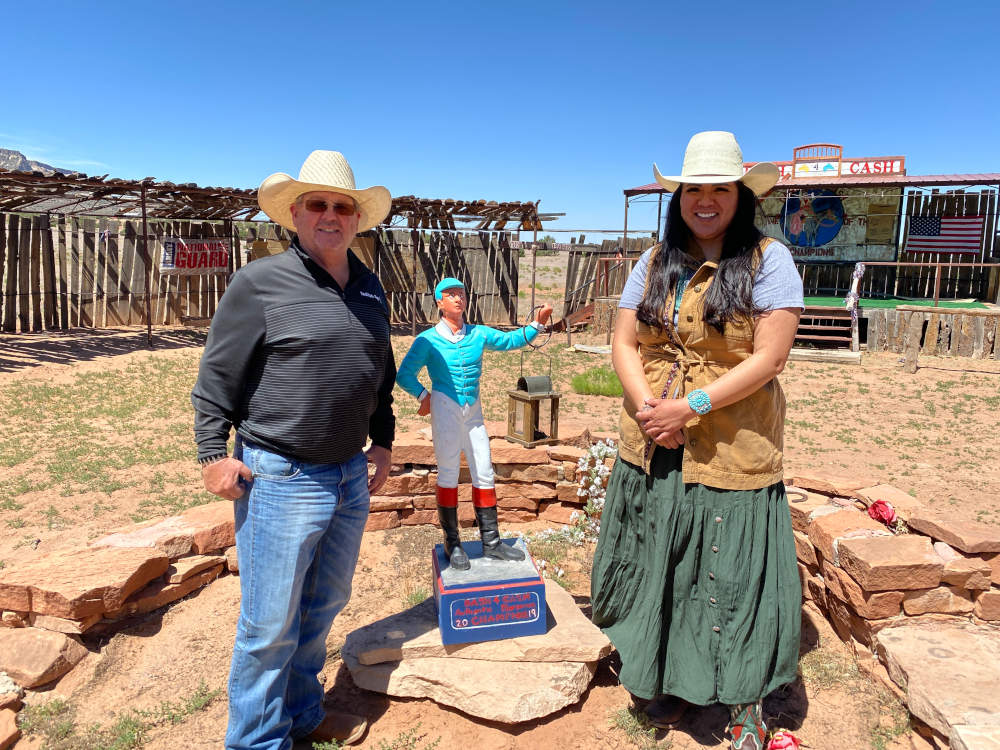 Pictured: Cowboy Lifestyle Network Founder, Patrick O'Donnell with Navajo Nation Delegate, Charlaine Tso - Photo Credit: Cowboy Lifestyle Network