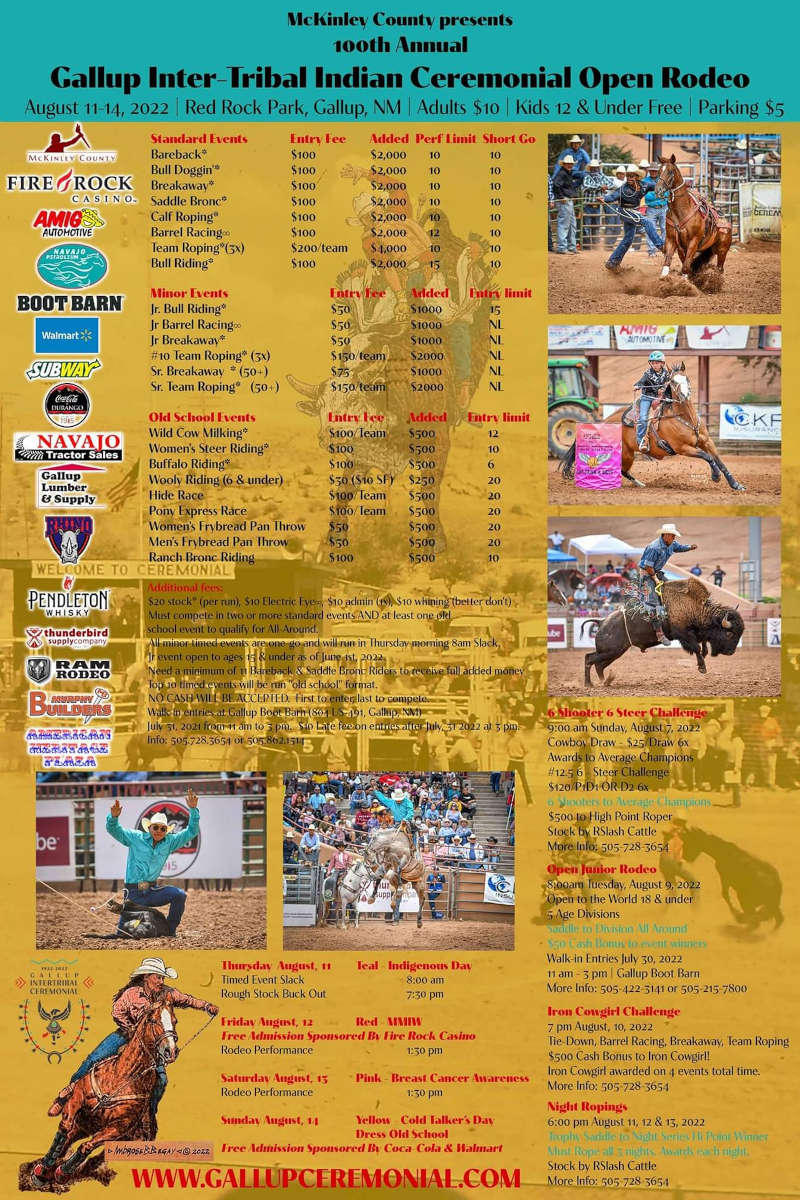 100th Annual Gallup Inter-Tribal Indian Ceremonial Rodeo - Cowboy ...