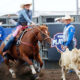 Josi Connor – Josi Connor got some help in her bid for a National Finals Breakaway Roping qualification at the Cinch Playoffs at the Puyallup Rodeo on Friday night. Connor stopped the clock in 2.7 seconds, the fastest time at the rodeo so far. PRCA photo by Kent Soule.