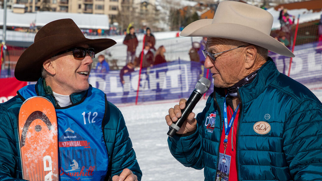 Jeff Chadwick and Bob Feist at the 47th Annual Cowboy Downhill. Photo by Aaron Kuhl (CLN)