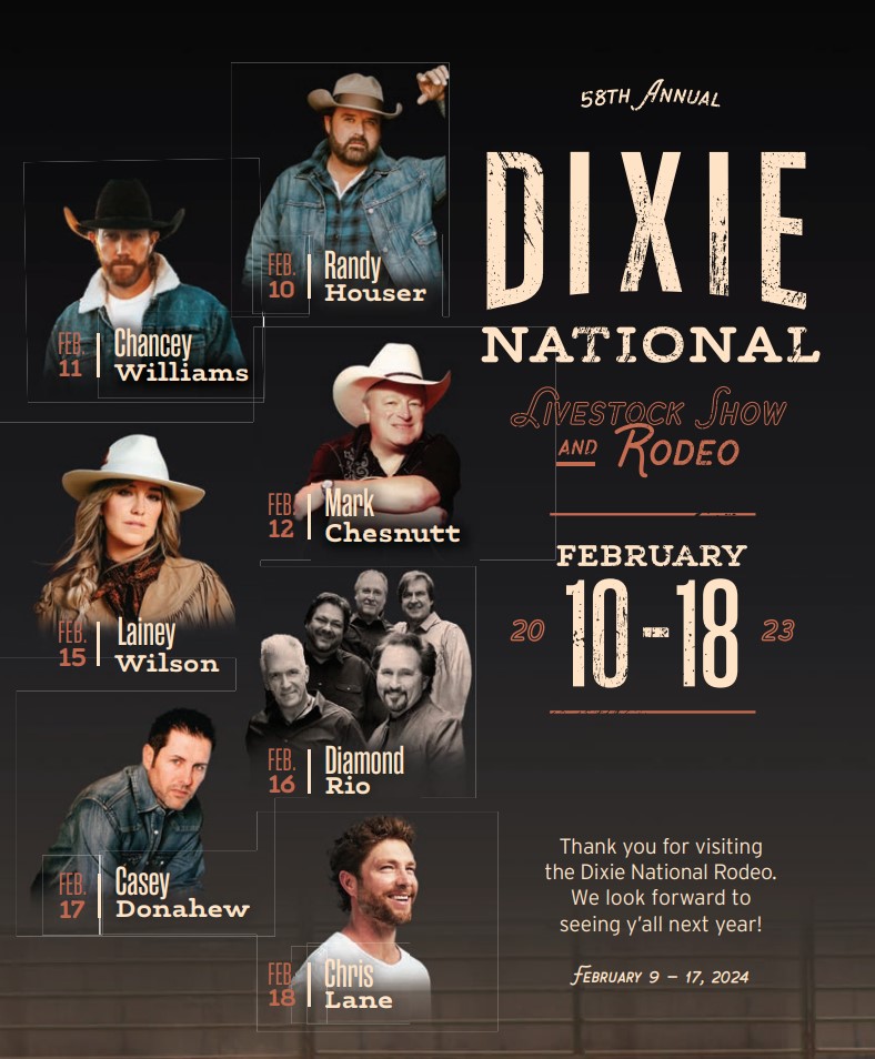 Dixie National Rodeo Lineup 2024