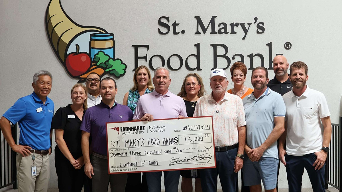 Earnhardt donates $73,000 to local food bank for 73rd anniversary