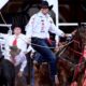 World Champion Shad Mayfield, the reigning Fort Worth champion, began his quest for another title in Dickies Arena on Friday with a record-tying time of 7.2 seconds to win round one of Bracket 1 of the Fort Worth Stock Show & Rodeo’s ProRodeo Tournament. FWSSR photo by James Phifer FI