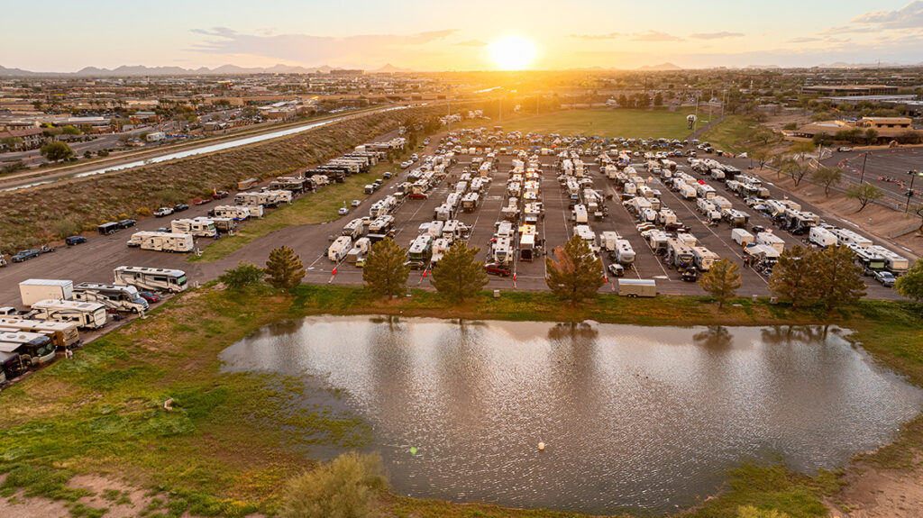 On-site camping is the best way to make sure you don’t miss out on a minute of the action and excitement of Arizona Bike Week! Each campsite reservation includes TWO GENERAL ADMISSION rally passes for nightly mega concerts, plus all the stunt shows, bike shows, and a whole lotta adult fun.