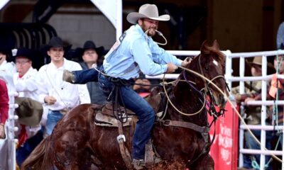 Chance Oftedahl of Pemberton, Minnesota, was the only contestant in Bracket 2of the Fort Worth Stock Show & Rodeo’s ProRodeo Tournament to win both rounds. He won the second round with this run of 8.1 seconds. FWSSR photo by James Phifer