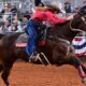 Barrel racer Emily Beisel of Weatherford, Oklahoma, has won every barrel racing dollar available to her thus far at the Fort Worth Stock Show & Rodeo’s ProRodeo Tournament. She and her great mare Ivory On Fire, called Liza, won both rounds in their bracket, then won Semi-finals B. The duo has already won $8,600 in Dickies Arena in 2025, and they will go for another $20,000 paycheck in Saturday night’s Championship Finals. FWSSR photo by James Phifer