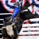 Maverick Potter from Waxahachie, Texas, was the only bull rider at the Fort Worth Stock Show & Rodeo’s ProRodeo Tournament to have four successful rides. His biggest came at the Championship Finals on Saturday night in Dickies Arena when he scored 89.5 points on Sutton Rodeo’s Mr. Demon for the title. He earned a total of $30,333 during this year’s competition. FWSSR photo by James Phifer