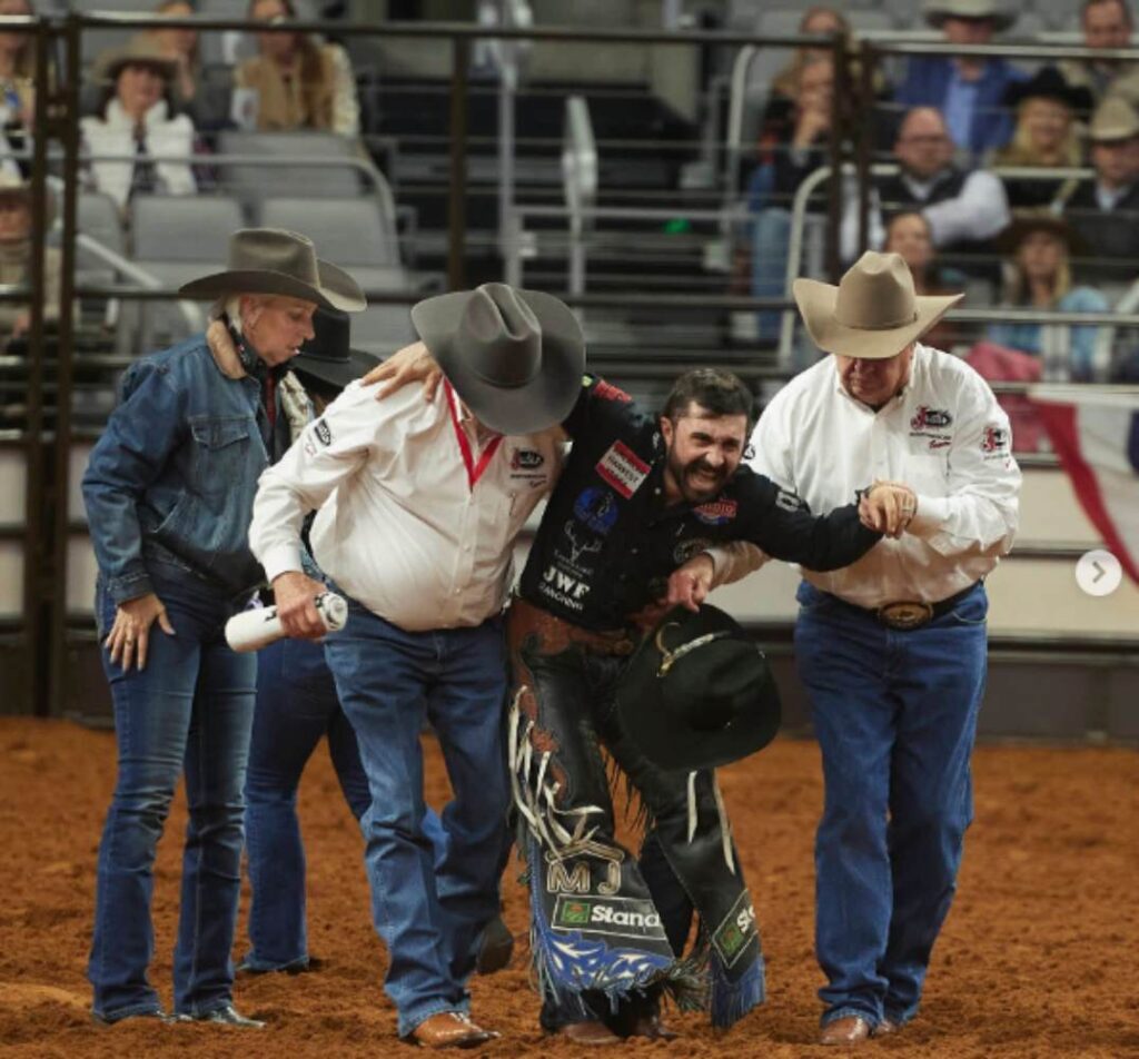 Injured Rider. Photo by Justin Cowboy Crisis Fund.