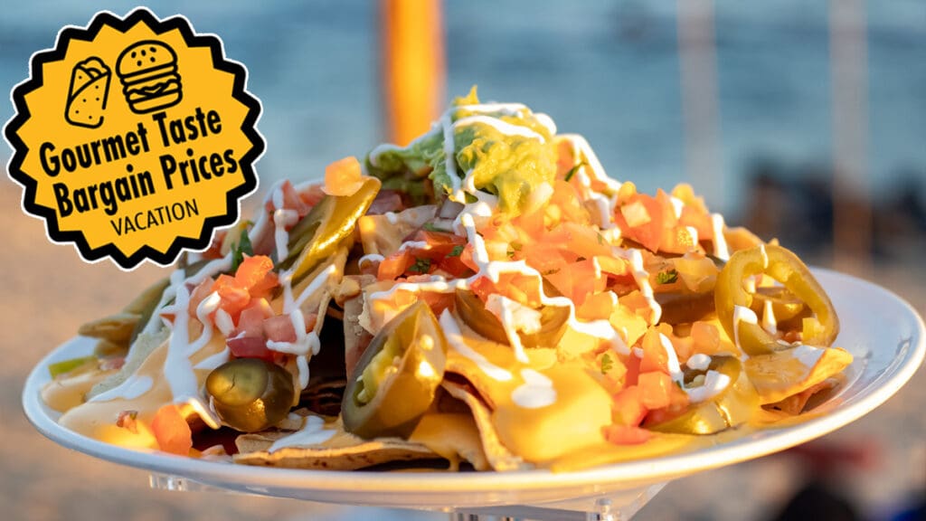 Mannyโs Loaded Nachos for just $8 is a savory, crunchy delight, perfect for sharing.