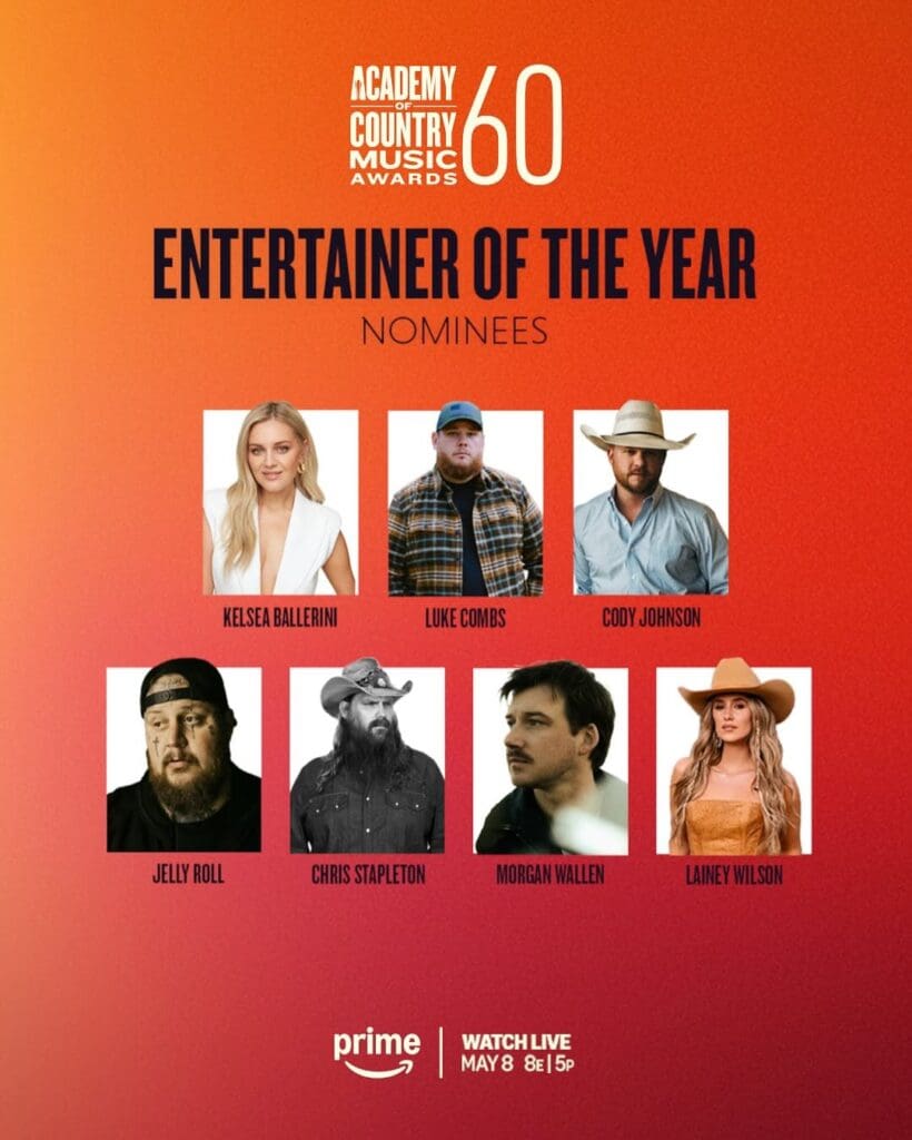 Entertainer of the year nominees for 60th annual ACM's